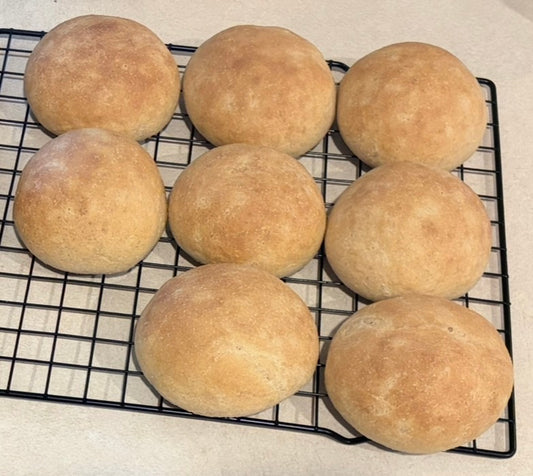 Fresh-Milled Hamburger Buns (half dozen)